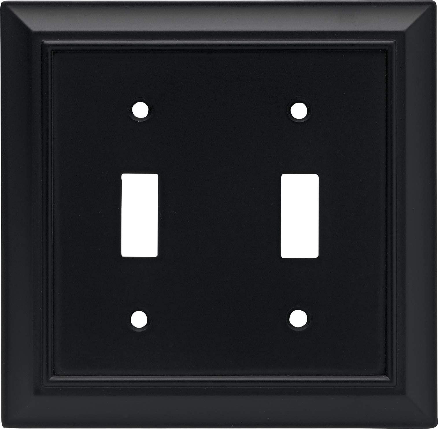 Architectural Double Toggle Switch Wall Plate/Switch Plate/Cover, Flat Black, Packaging May Vary