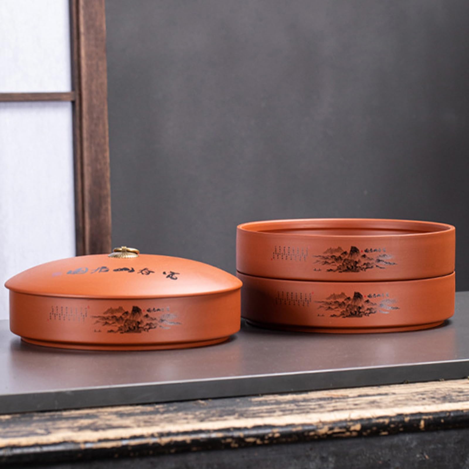 Tea Caddies Mehrschichtige Vintage Vorratsdosen Feuchtigkeitsbeständige Dose für Zuhause und Büro Lose Blätter Tee Aufbewahrung Elegantes Design