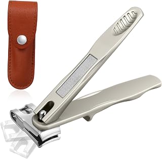 360° Rotatable Nail Clipper Set - Stainless Steel Fingernail & Toenail Cutter for Men & Women, Safe Manicure Trimmer with Protective Box for Convenient Nail Care