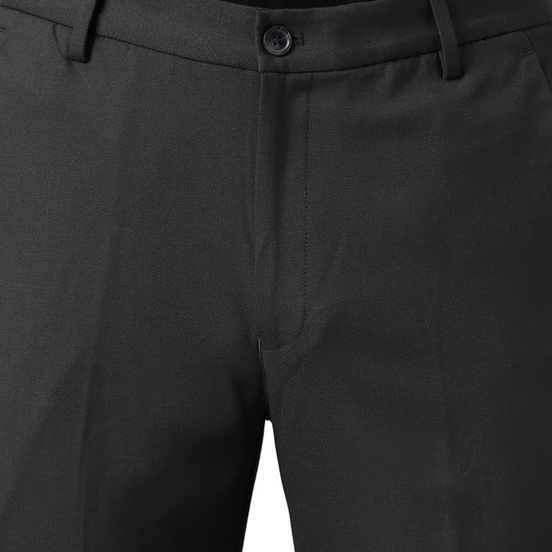 Image of SUBTRACT Men 4 Way Stretch Wrinkle Free Slim Fit Formal Trouser in with 2 Inch Flexible Waistband | Men's Trousers for Office Or Party