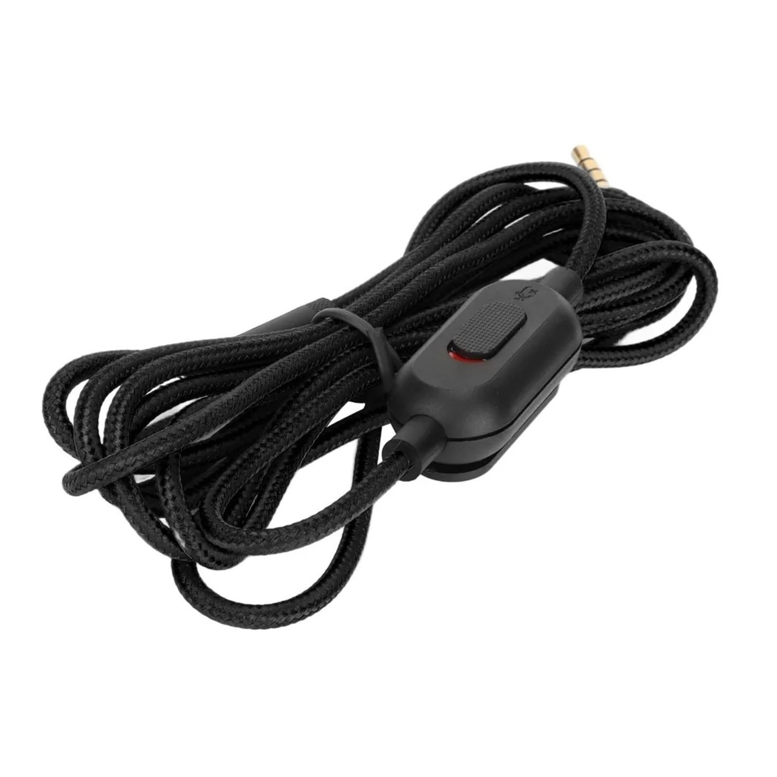 3,5 mm gamingowy zestaw słuchawkowy wymienny kabel nylonowy pleciony z przełącznikiem wyciszającym do Logitech G Pro G Pro X G433 G233 czarny (czarny)