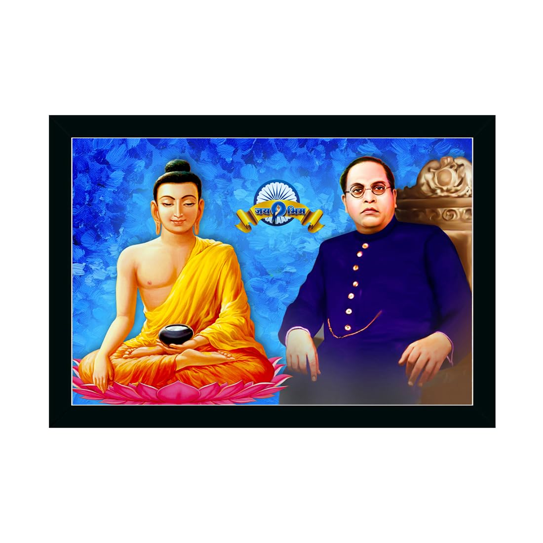 Buddha & Ambedkar Photo Frame - Elegant Wall Art -24