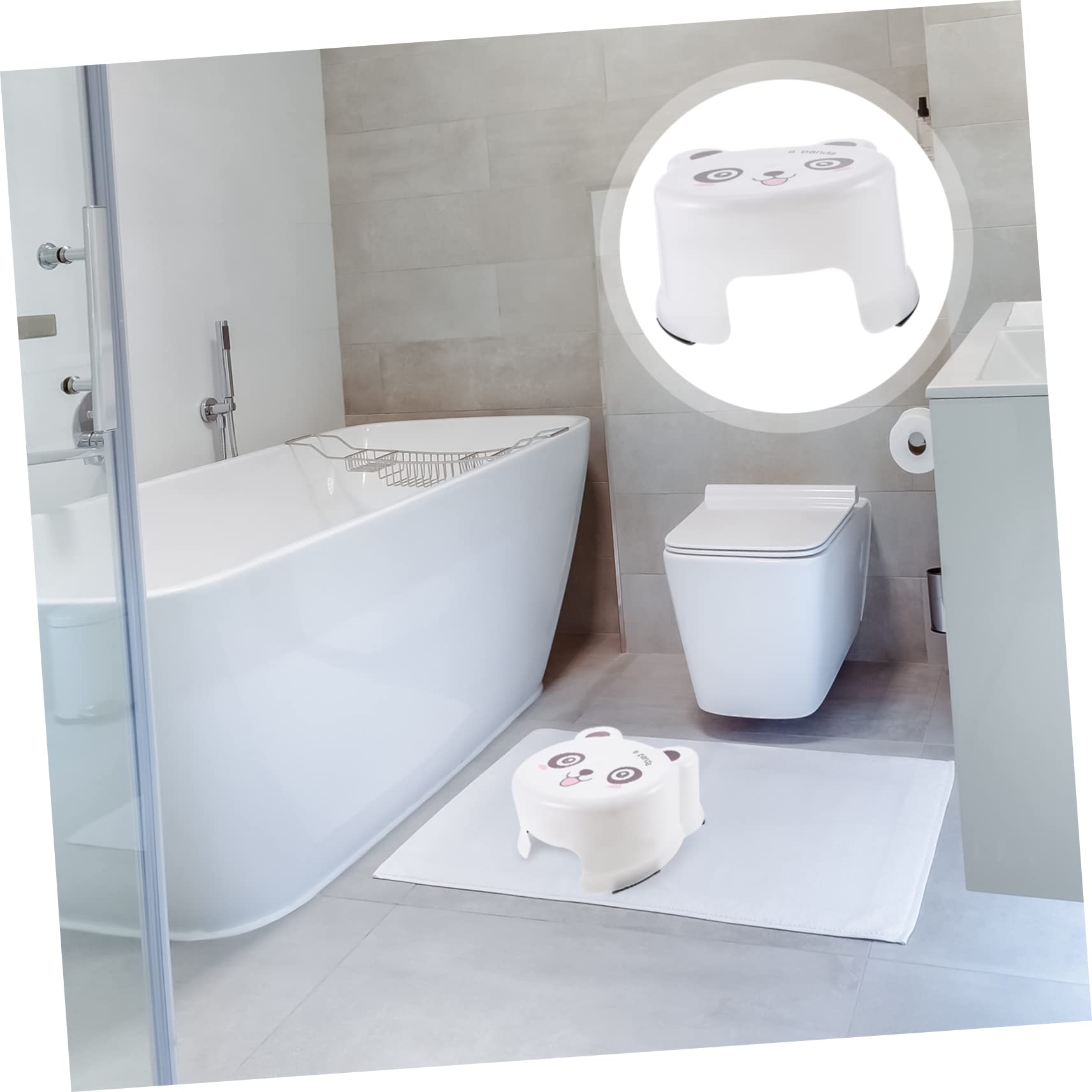 MAGICLULU Panchetto per Bambini in Plastica Bianco Antiscivolo Texture, Leggero e Resistente, per Bagno e L'addestramento al Vasino
