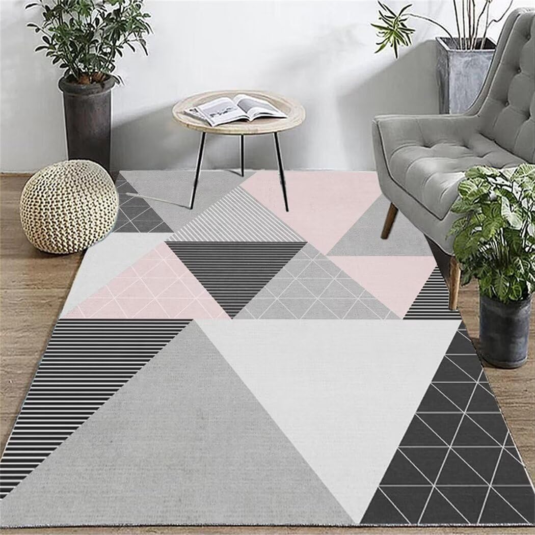 Tapis doux antidérapant gris 150x200cm à motif géométrique pour bébé