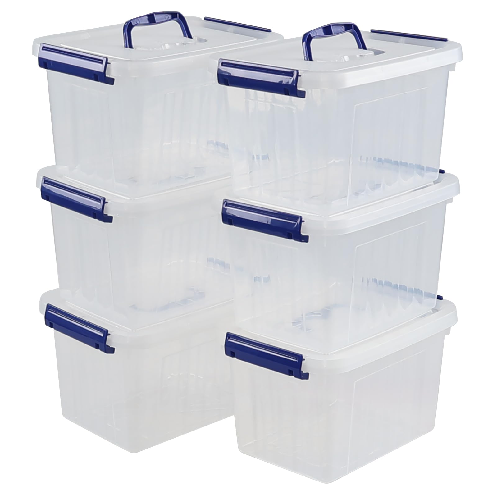 Boîte de rangement plastique pour organiser le dressing et les jouets - Lot de 6 bacs 6l