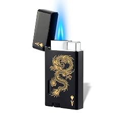 Jet Torch Lighter Butane Refillable Windproof Gas Cool Lighter Classic Card MiNi Lighter with Visible Window Adjustable Torch