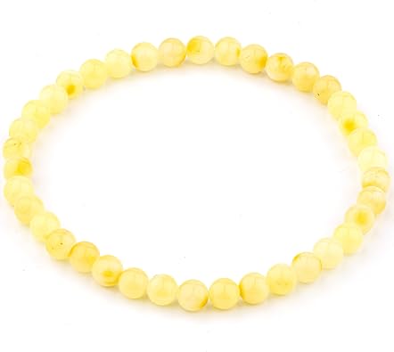 Amber Culture Amber Stretch Bracelet - Handmade 5mm Beads 100% Baltic Natural Baltic Amber Stone - Unisex with Gift Box Multiple Colors
