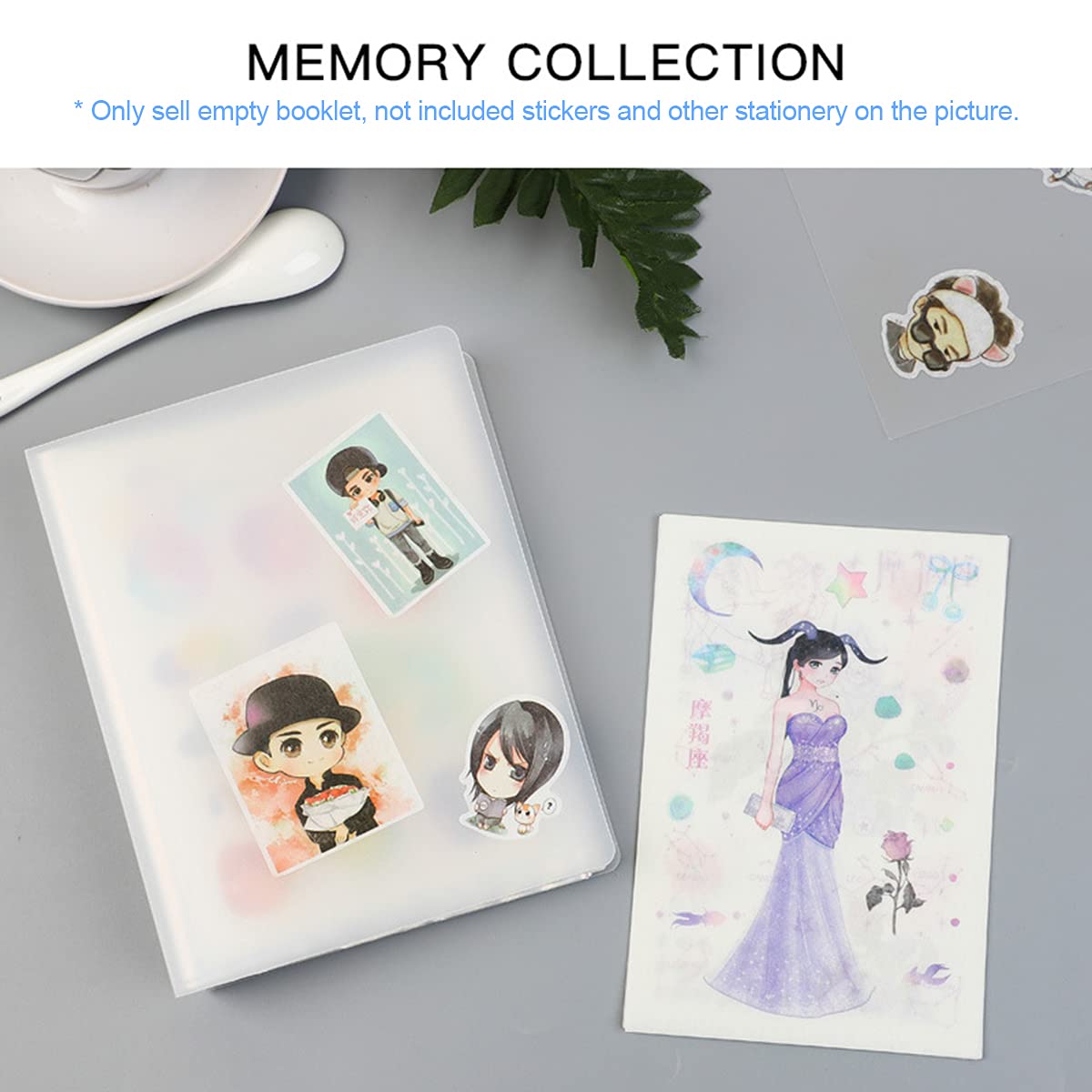 A6 Mini Storage Booklet, A6 Folder Storage Bag with 40 Pages (16.1 x 12.8 x 2.5cm) for Stickers Postcards - Image 2