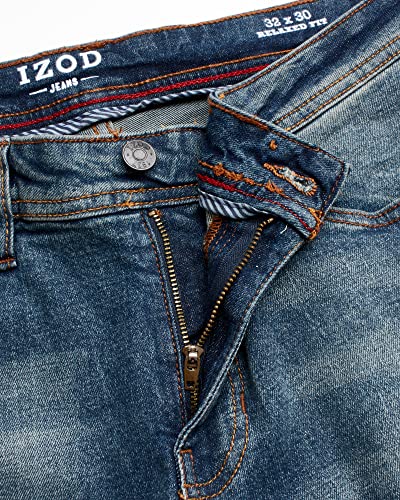 IZOD Men's Relaxed Fit Jeans - Comfortable Stretch Casual Pull On Denim Jeans for Men - Expanded Leg Men's Fashion Pants4