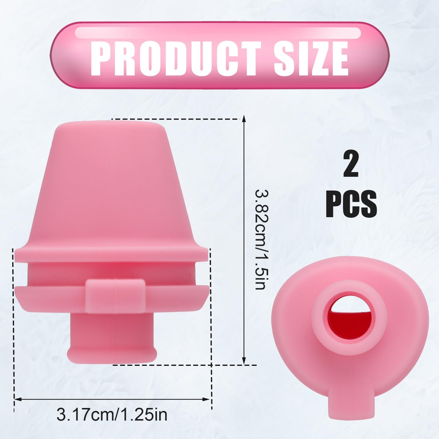 2pcs Bite Valve Replacement for Ello Cooper 32oz Stainless Steel Water Bottle, Water Bottle Mouthpiece Lid Tip, Silicone Free BPA Spout Compatible With Ello Cooper 18/22/40oz Accessories Parts (Pink) - Image 2