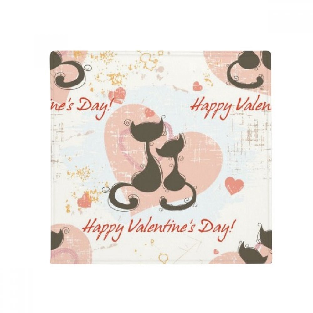 Tapis chat noir Bonne St Valentin antidérapant pour porte de salon et salle de bain