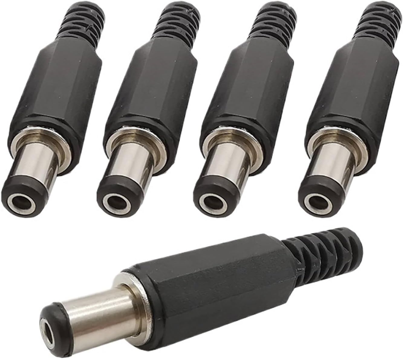 5Pcs 5.5mmx2.5mm DC Power Male Solder Type Connector 5.5 * 2.5mm Jack Adapter