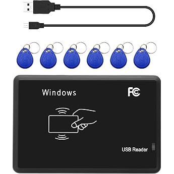 125Khz EM4100 USB RFID ID Card Reader AYWHP Swipe Contactless Card Reader with LED Display for Windows 2000, 2003, XP, Window