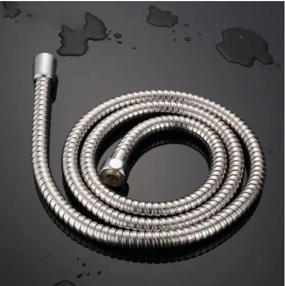 BATLAM Manguera de Ducha Flexible de Acero Inoxidable 1,5/2/3 Metros de Largo Ducha de baño Manguera de Agua Extensión Tubería de plomería Tirando del Tubo de Resorte-1.5m (1.5m)