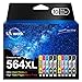 Uniwork Compatible Ink Cartridge Replacement for HP 564 564XL for Photosmart 6520 5520 4620 5510 C410a 6525 5514 OfficeJet 7510 4620 DeskJet 3522 Printer (4BK/2C/2M/2Y), 10 Packs