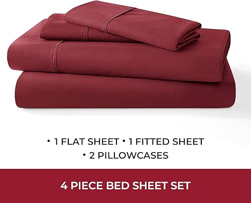 Miniatura 2 de Mellanni - Juego de sábanas de 4 piezas de 100% algodón orgánico de fibra larga de 400 hilos, adecuado para colchones de tamaño matrimonial de hasta