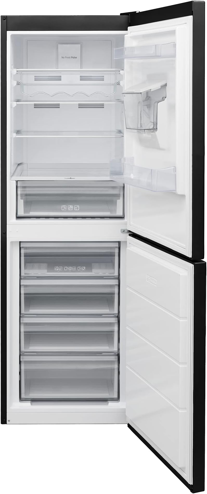Hoover HVNB618FDX5WDK 186x60cm Black No Frost Freestanding Fridge Freezer with Four Freezer Drawers
