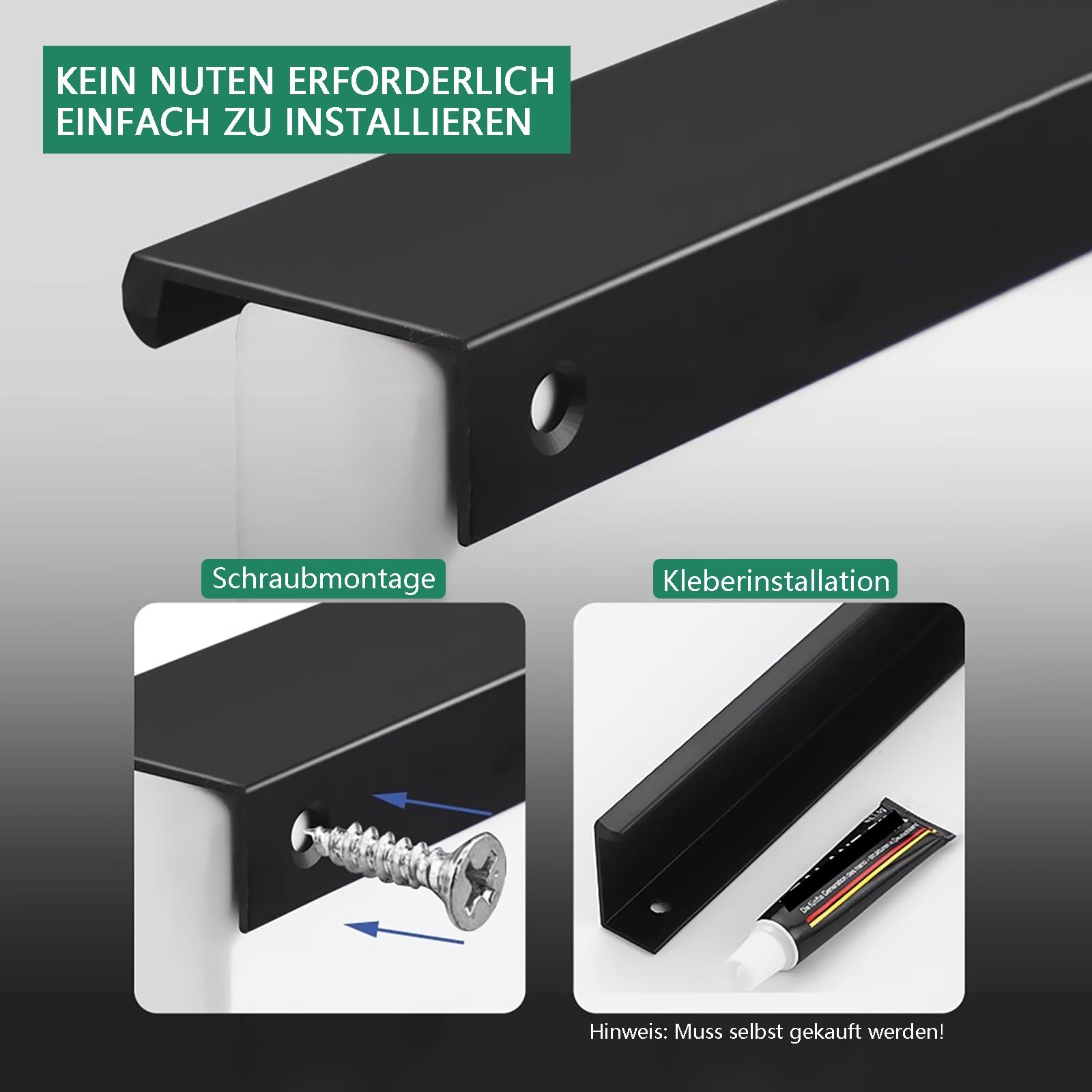 Kleiderschrank Griff Möbelgriffe Für Küche Schrank Griffe 4 Stück Set L: 8-120cm Schubkästengriffe Aluminiumlegierung Perfekte Ergänzung Für Schränke Und Kommoden(Gold,L:100cm)