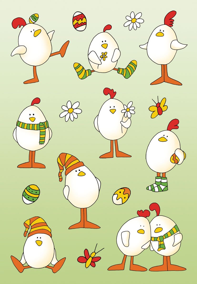HERMA Stickers de Paques DECOR "Poussins", scintillants