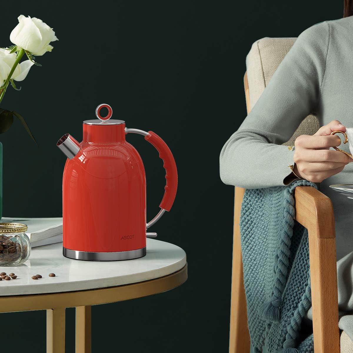 Uр Tо 60% оƒƒ Electric Kettle,ASCOT Electric Kttle Stainless Steel Tea Kettle Fast Boiling Water Heater 1.7L, 1500W, BPA-Free, Cordless, Automatic Shutoff, Boil-Dry Protection, Red Uр Tо 50% оƒƒ Electric Kettle,ASCOT Electric Kttle Stainless Steel Tea Kettle Fast Boiling Water Heater 1.7L, 1500W, BPA-Free, Cordless, Automatic Shutoff, Boil-Dry Protection, Red
