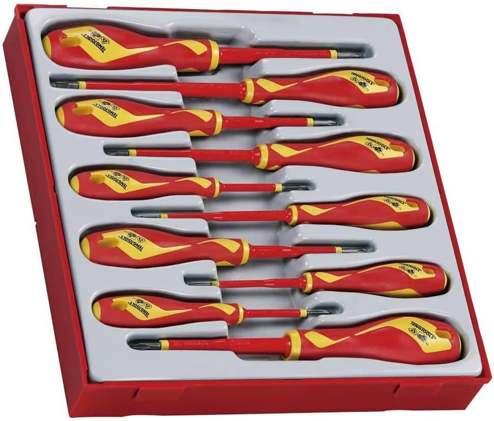 Teng Tools 10 Piece 1000 Volt Insulated Flat, PH & PZ Type Screwdriver Set - TTDV910N