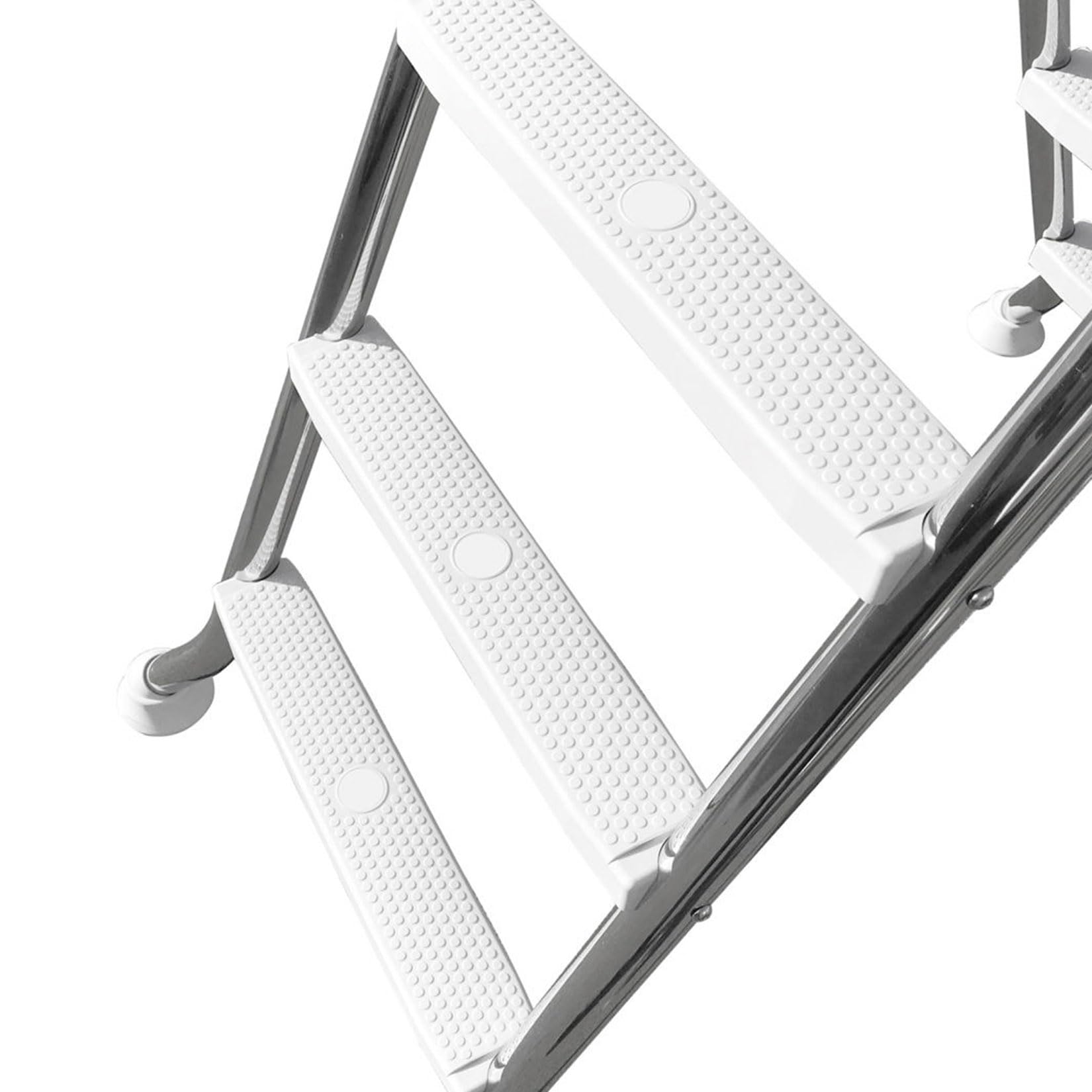 Escalera de Piscina de 5 escalones sobre el Suelo, Escalera de Piscina de Acero Inoxidable de 160 cm, Carga de 250 kg, escaleras de Piscina de Doble Cara para Piscina sobre el Suelo de 63"