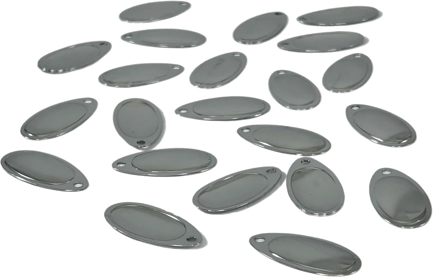 Nickel French Spinner Blades for Inline Spinner Baits DIY Spinner Blades for Making Fishing Lures, Smooth Nickle Finish Spinner Blades Made in USA 25 Pack Sizes #5 to #8