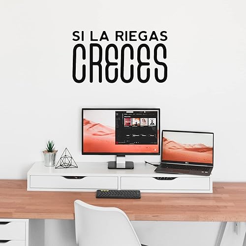 Miniatura 2 de Calcomanía de vinilo para pared, Si La Riegas Creces, 16 x 29 pulgadas, diseño moderno y divertido inspirador de broma positiva mexicana para