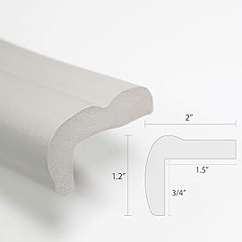 KidKusion Jumbo Edge Cushion | 6Ft | Taupe | Made in USA | Child Safety Edge Guard, Babyproof Furniture Bumper