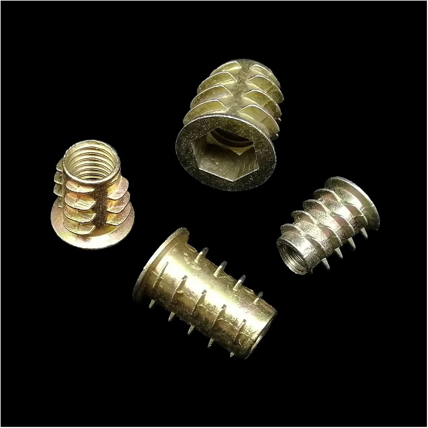 75/165pc M4 M5 M6 M8 M10 Metal Hexagon Hex Socket Head Embedded Insert Nut E-Nut Assortment Set Kit Box for Wood Furniture(Set B 165pcs)