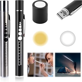 HPX Rechargeable Medical Nurse Pen Light: 2 Pack Penlight, USB Pen Light Flashlight, Reusable LED Medical Pen Light Nursing Light, Pen Light Flashlight for Doctors Nurses Students