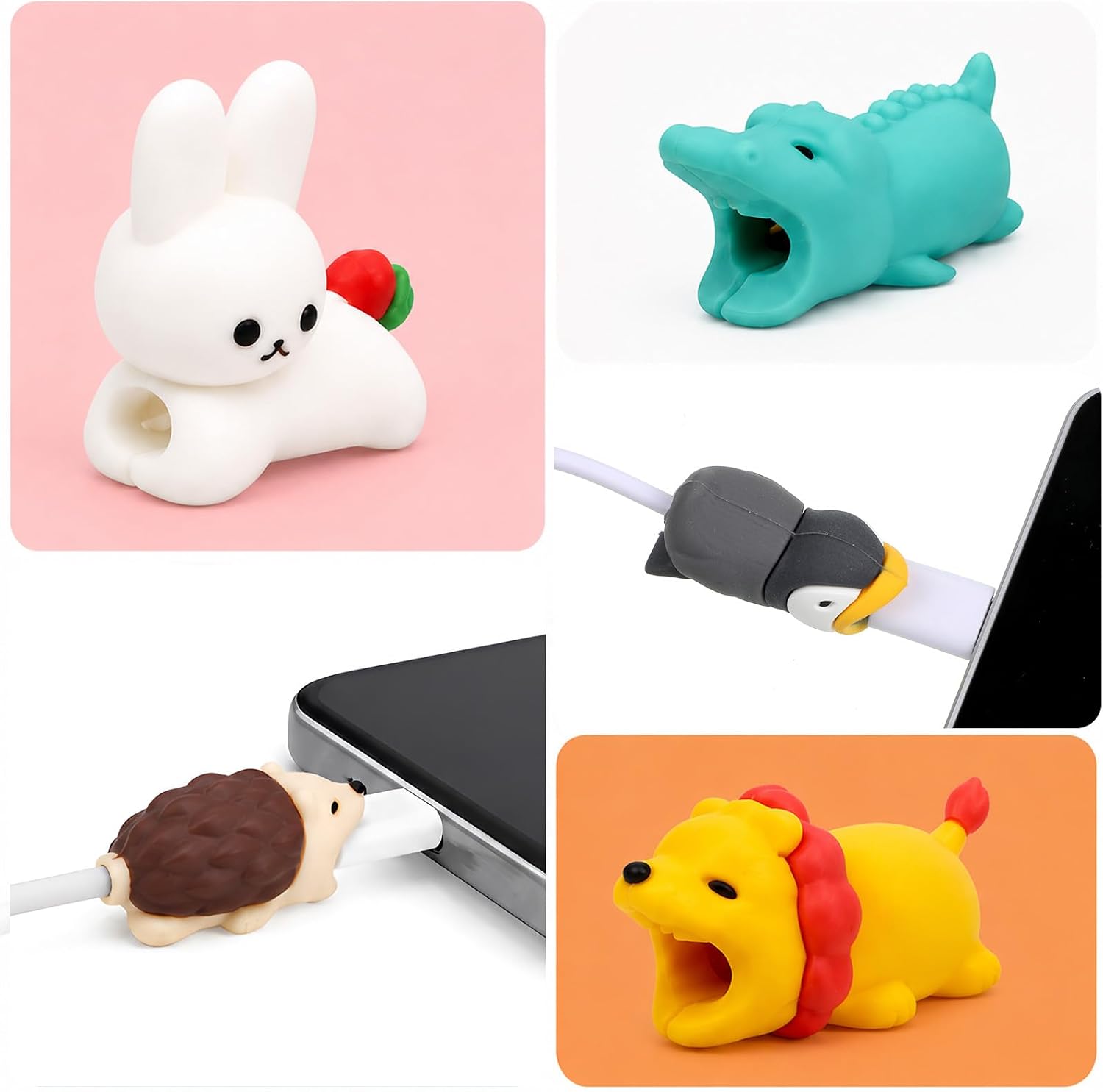 14Pcs Cartoon Cable Protector,Charger Protector,Charger Cord Protector Set image 4