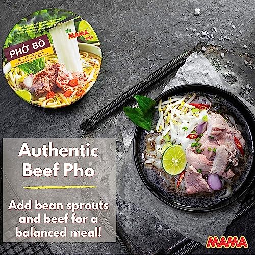 MAMA Instant Rice Noodle Vietnamese Style Pho Ga Vermicelli Bowl Beef Flavours 65g (Pack of 6) by CNMART - Image 6