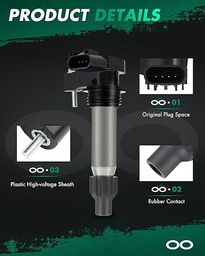 Vista 1202 de SCITOO 1 bobinas de encendido con 4 bujías de iridio para Chevrolet 2011-2015 Cruze 1.4L 2016 Cruze Limited 1.4L 2012-2020 Sonic 1.4L 2013-2021 Trax