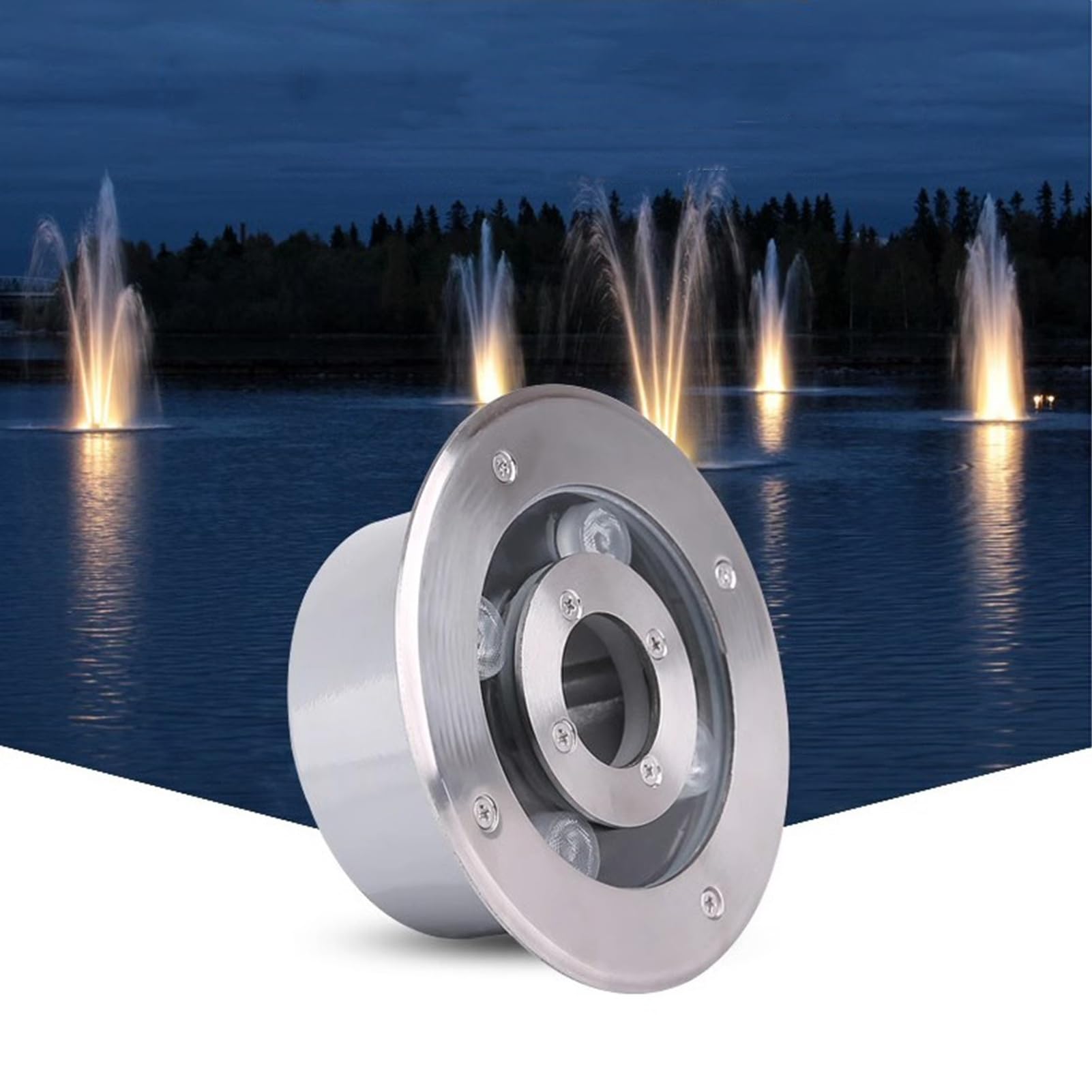 LED Lámpara Subacuática Luz De Piscina Bajo Voltaje AC12/24V IP68 Resistente Al Agua Acero Inoxidable Forma De Anillo Luz De Estanque para Exteriores Estanques Rocallas Luces De Paisaje(Purple,