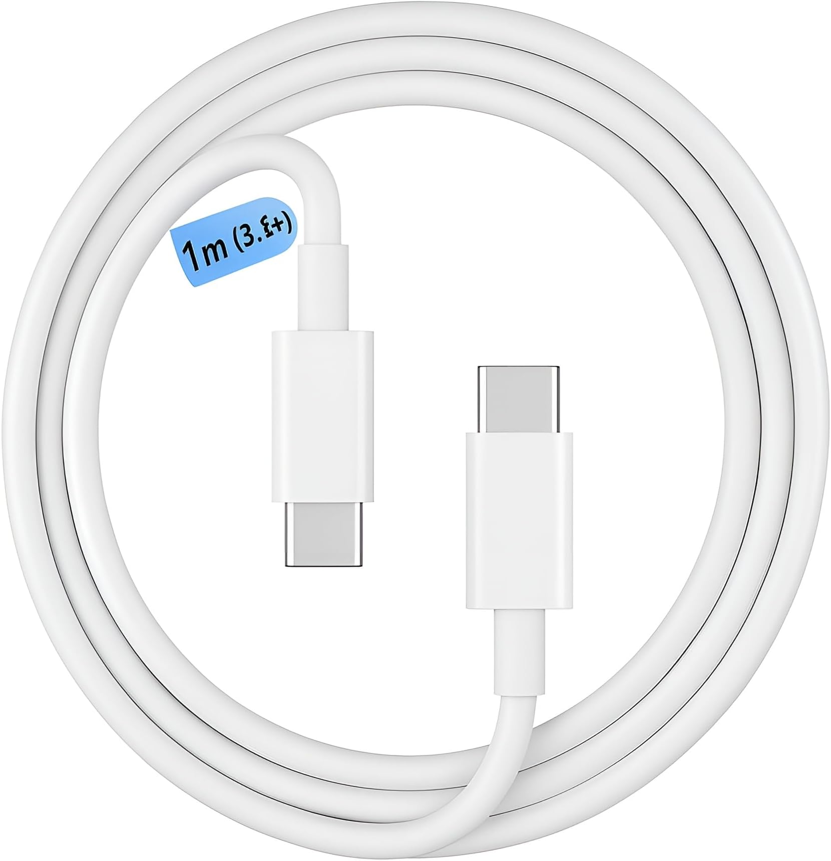 25W Super Fast Type C to USB C Mobile Charger Cable for Samsung Galaxy F16/F06, F15/F05/F55 5G, F14/F04/F34/F54, F23/F13/F04/F45/F12, Smartphone Wire Support 25 w Charging Adapter C to C Cord, White