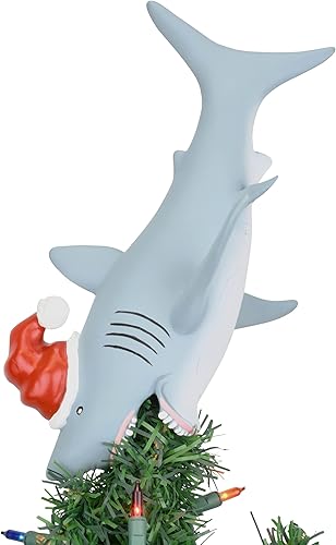Tree Buddees Gran adorno para árbol de Navidad de tiburón blanco, grande, 10 pulgadas