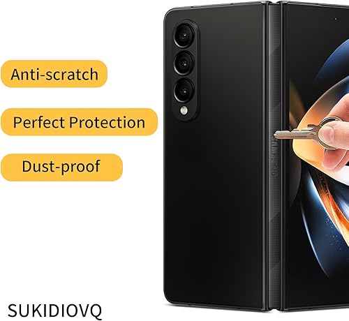 Miniatura 4 de Paquete de 4 para Samsung Galaxy Z Fold 5 Protector de bisagra Cubierta de Teléfono Adhesivo de Fibra de Carbono 3M Flexible PVC Vinilo Película