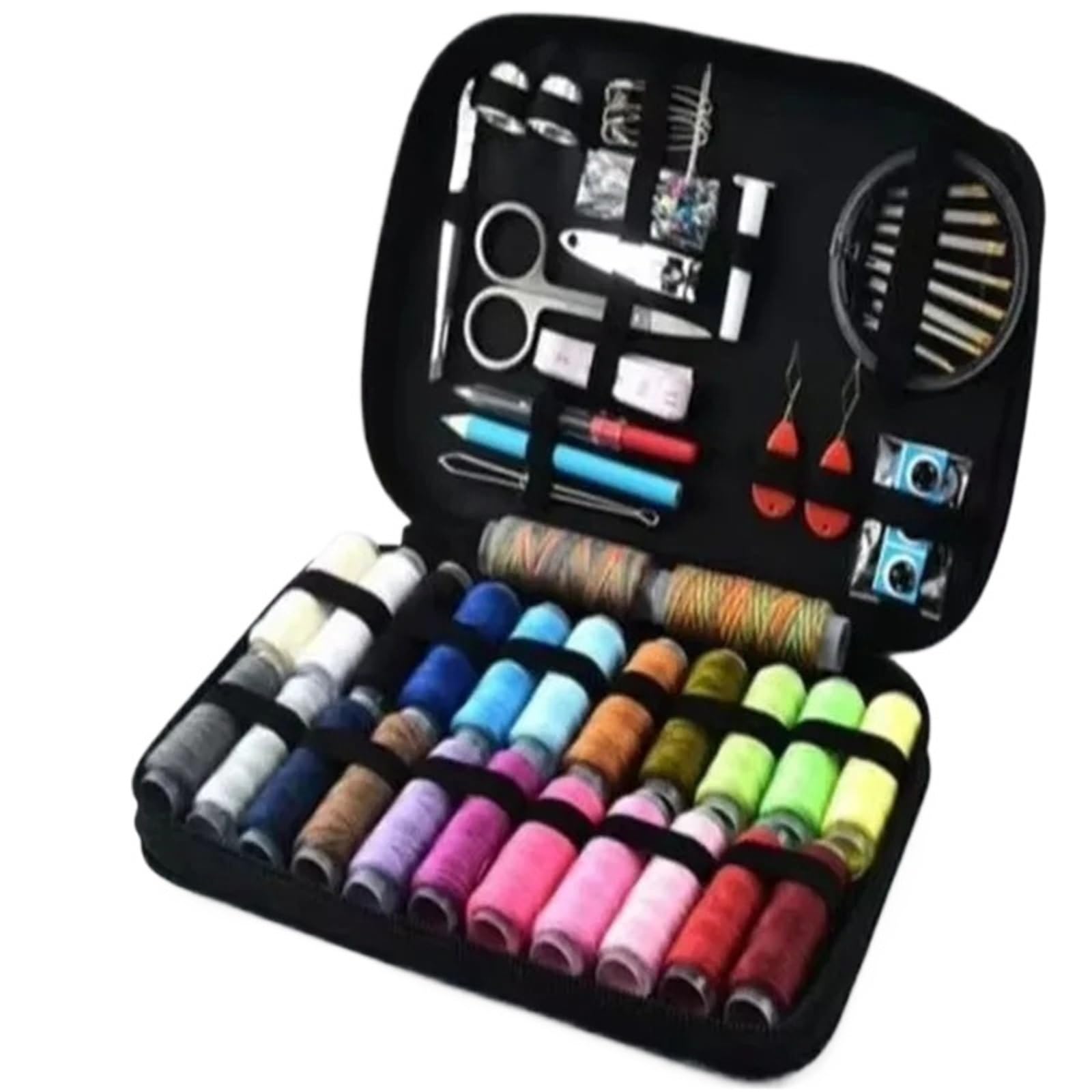 Kit Costura For acolchar a mano incluye hilo de bordar, agujas y herramientas en cajas almacenamiento para el hogar(97pcs)
