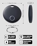 Reyke Air Tracker Tag 4-Pack, Smart Tracker Works with Find My App (iOS Only), Tracking Device for Luggage, Keys, Backpack, Wallet, Replaceable Battery, IP67 Waterproof
