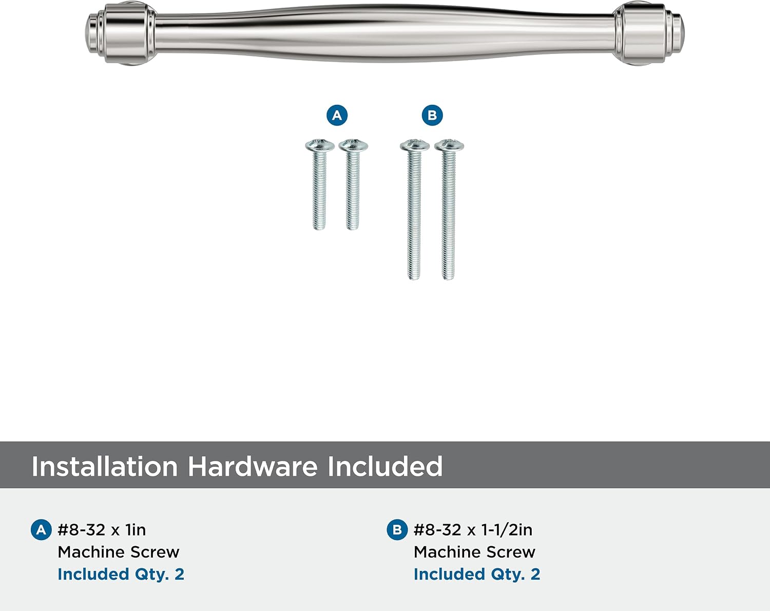 Amerock Enlivity 5-1/16 inch (128mm) Center-to-Center Polished Nickel Cabinet Pull, BP37723PN