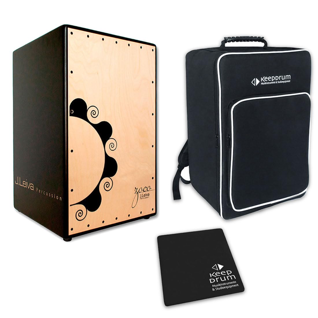 Percussion Zoco 2.0 Cajon + KEEEPDRUM Tasche + Sitz-Pad