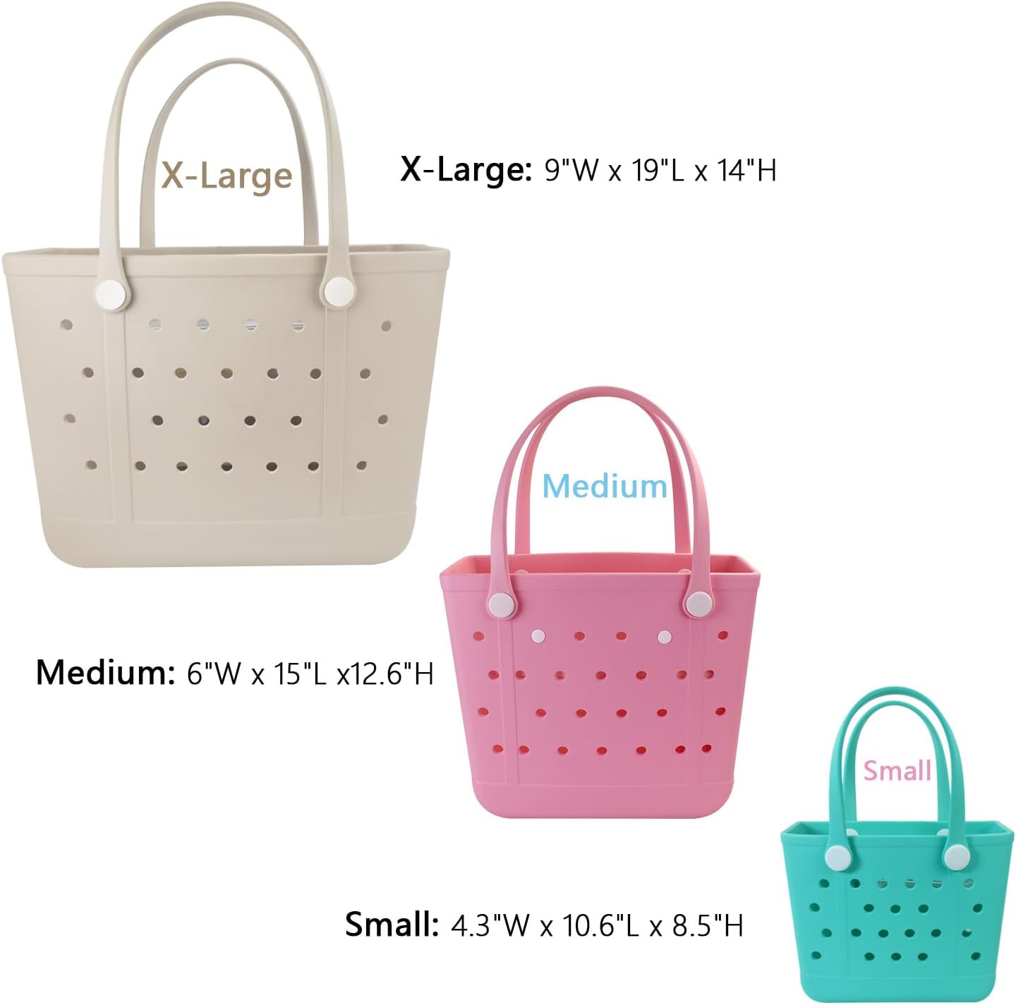 Lightweight Extra large Rubber Beach Bag Small mini Tote Bag for Gym Waterproof medium Open Handbag for Pool Sports - Image 3