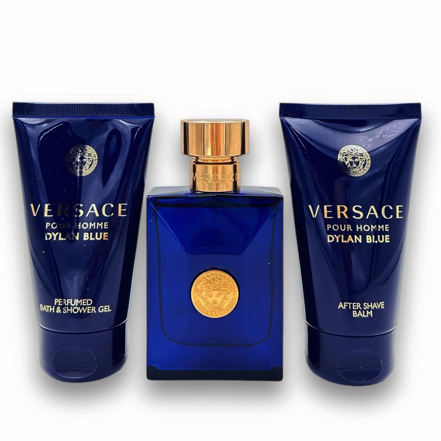Versace Dylan Blue Geschenkbox für Herren, Eau de Parfum, Duschgel und After Shave Balsam, 50 ml
