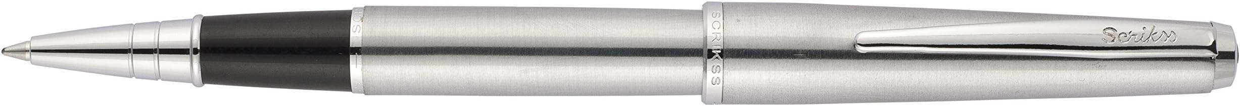 Scrikss Roller Ball Pen Stainless Steel Body Chrome Plated Trims Metropolis 78 Series Modern & Elegant Design Ideal for Office, Home, College, Gifting