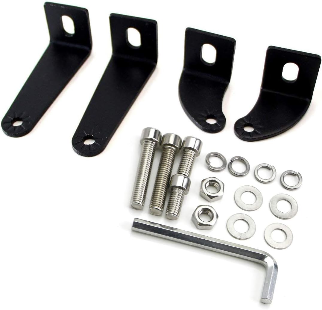 iJDMTOY 2-Pack Universal Side Mounting Brackets Compatible with Straight or Curved LED Light Bar (Most 20 30 40 42 50 52 Inches)
