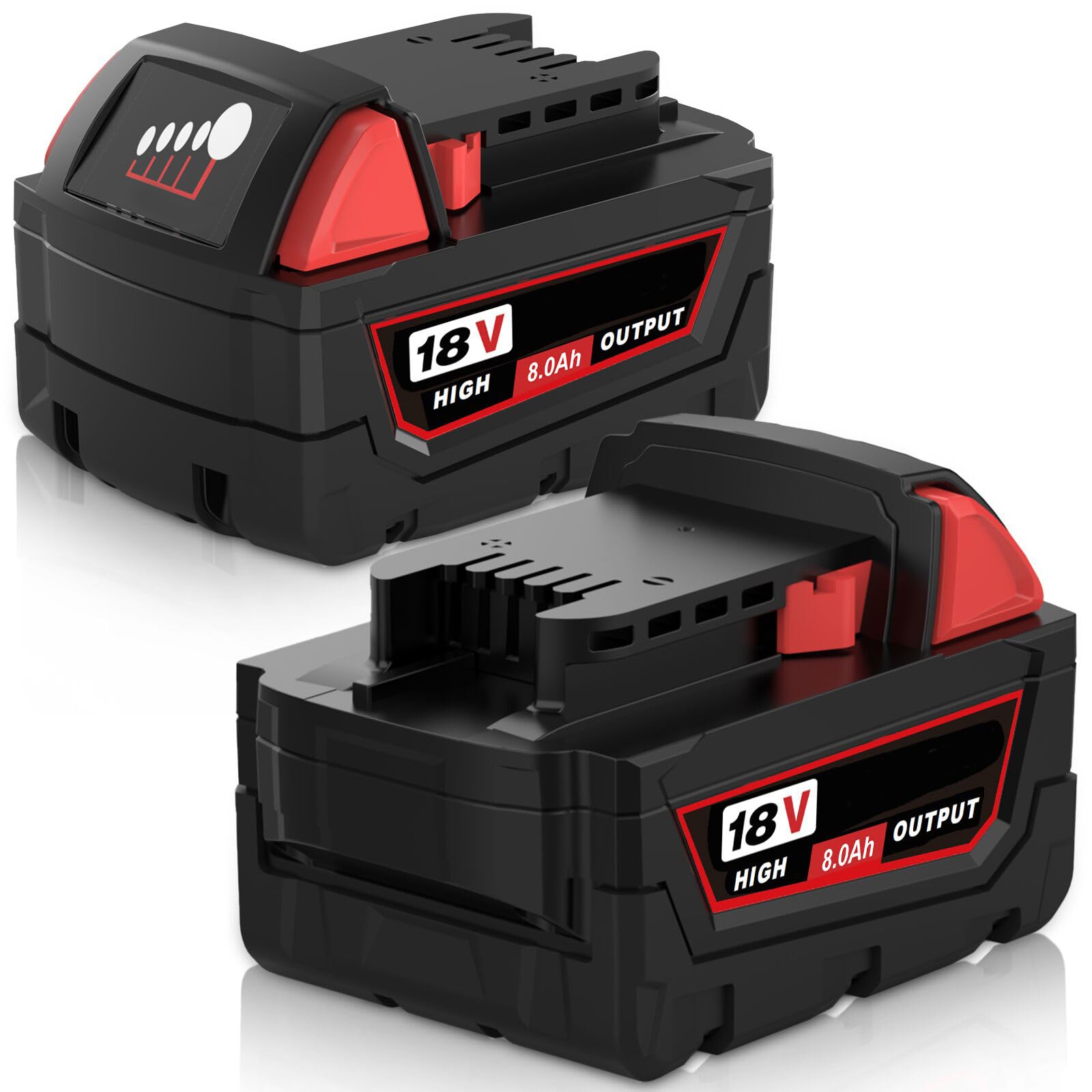 2Pack 8.0Ah Replacement for Milwaukee 18V Battery 8000mAh High Output | Compatible with M…