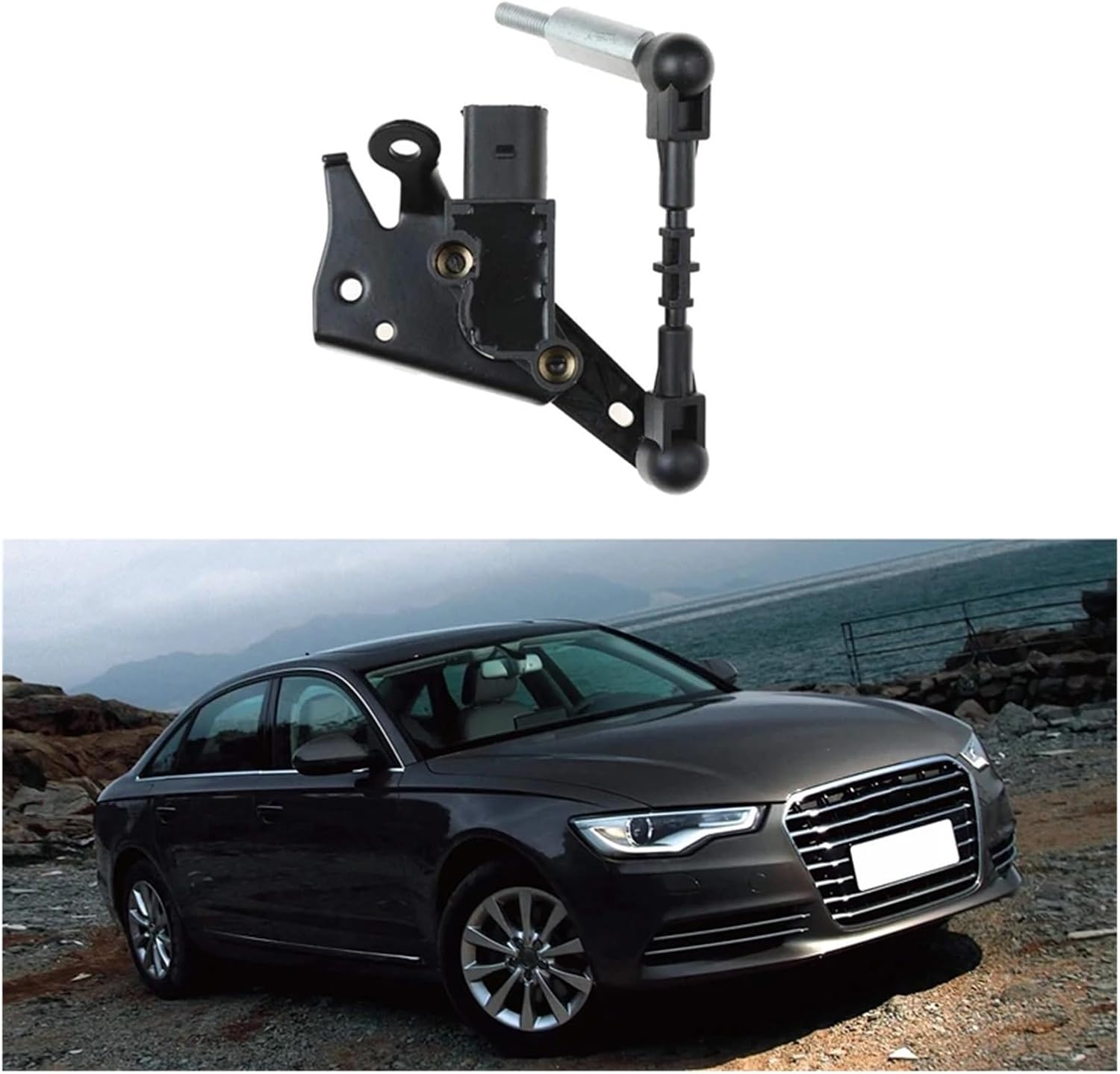 1 PCS Headlight Level Height Sensor Level Sensor Automobile 4H0941285H Black & Silver Replacement Compatible With A6L C7