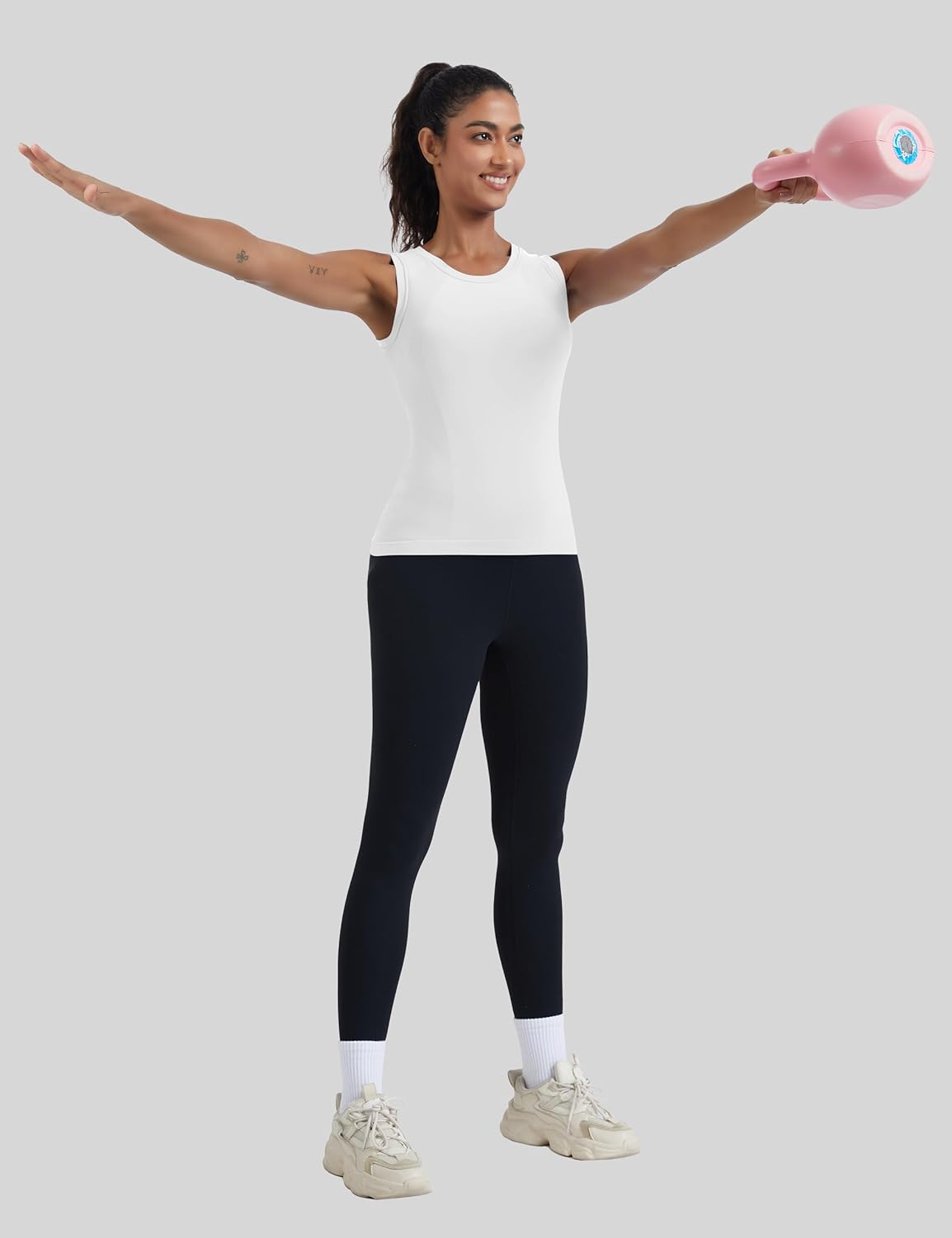 MathCat Women's Seamless Workout Tank Tops with Built in Bra, Sleeveless Padded Athletic Yoga Shirts for Daily Wear - Image 6