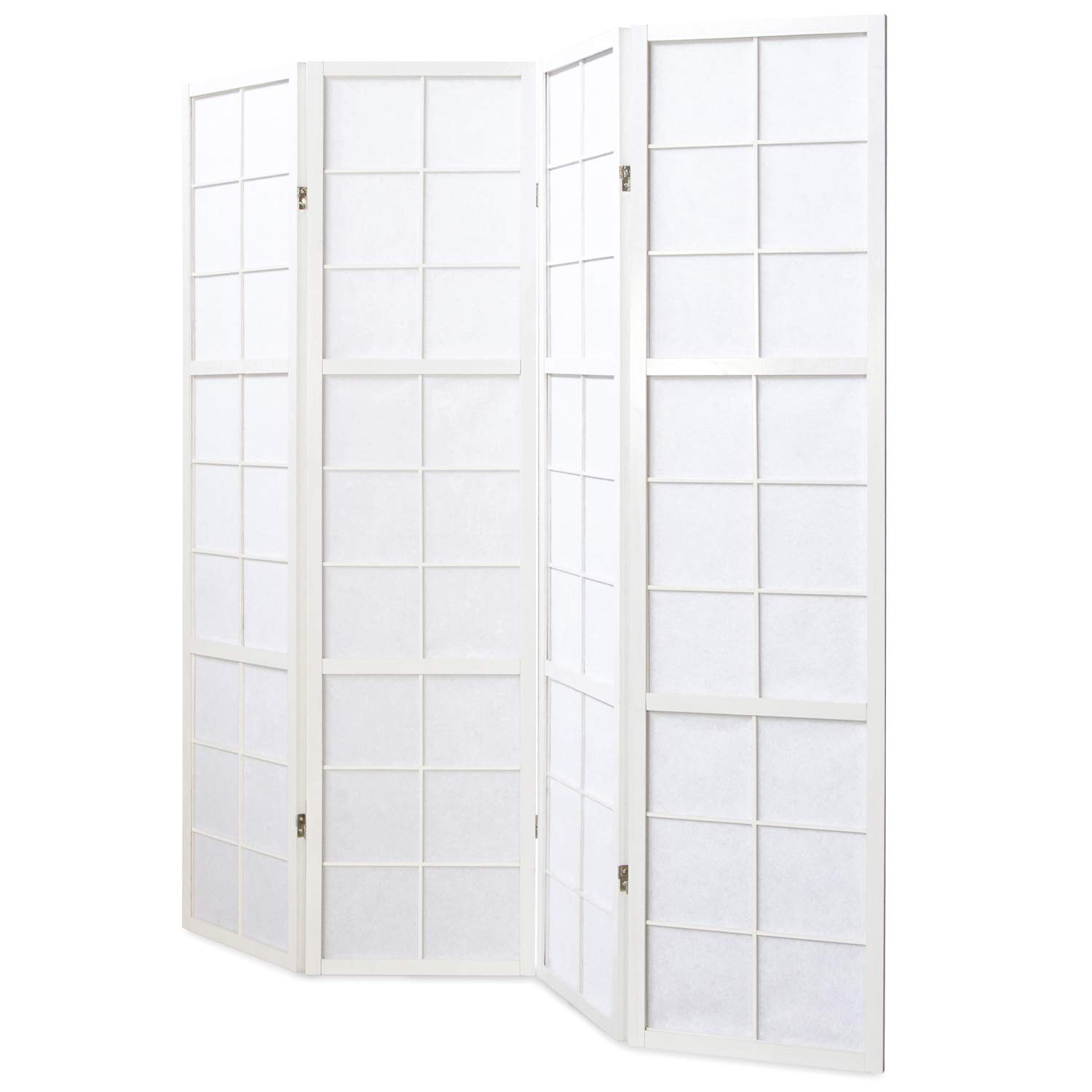PEGANE Paravent Japonais Shoji en Bois Blanc de 4 pans